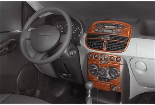 Fiat Punto 09.99 - 07.05 3D Inleg dashboard Interieurset aansluitend en pasgemaakt op he 9 -Teile
