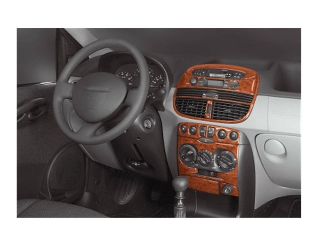 Fiat Punto 09.99 - 07.05 3D Inleg dashboard Interieurset aansluitend en pasgemaakt op he 9 -Teile