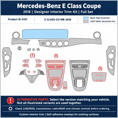 Mercedes-Benz E Class Coupe 2018 – Designer Trim – Complete interieurset