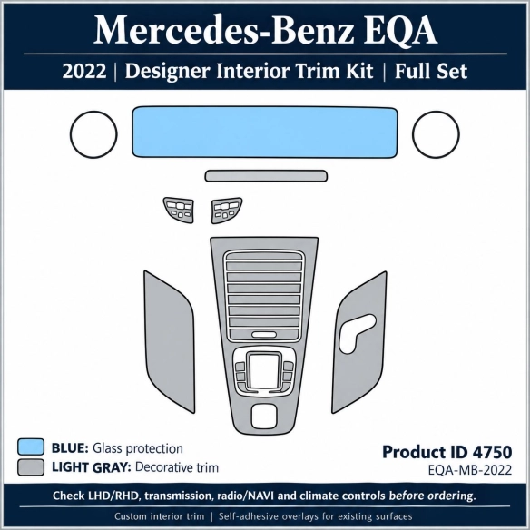 Mercedes-Benz Eqa 2022 – Designer Interior Trim Kit – Full Set