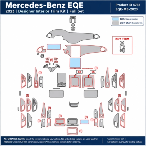 Mercedes-Benz Eqe 2023 – Designer Trim – Innenraum-Komplettset