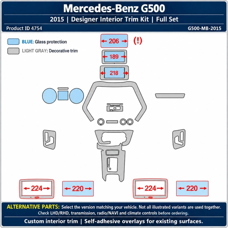 Mercedes-Benz G500 2015 – Designer Trim – Kit completo para interiores