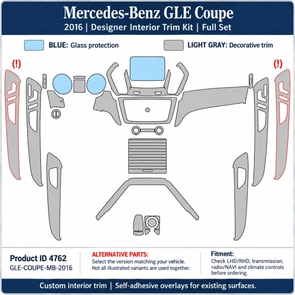 Mercedes-Benz GLE Coupe 2016 – Designer Trim – Innenraum-Komplettset