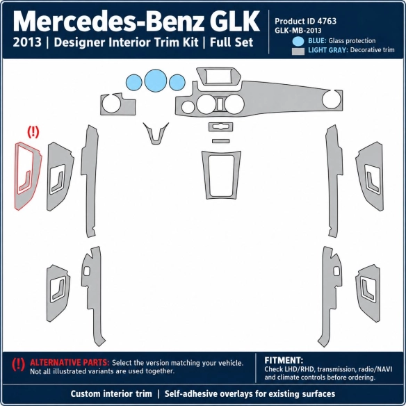 Mercedes-Benz Glk 2013 – Designer Trim – Kit intérieur complet