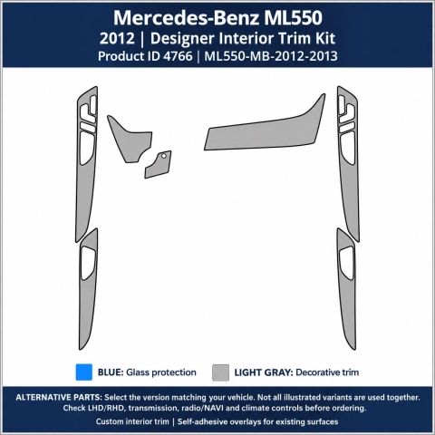 Mercedes-Benz Ml550 2012 2013 – Designer Trim – Complete interieurset