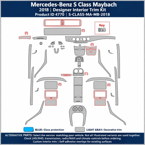 Mercedes-Benz S Class Maybach 2018 – Designer Trim – Kit completo per interni