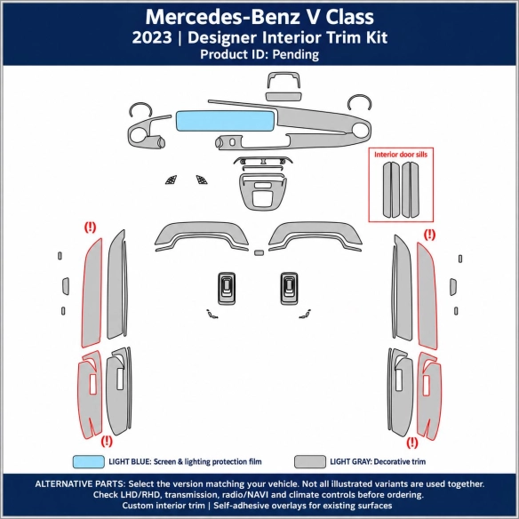 Mercedes-Benz V Class 2018 – Designer Trim – Kit completo para interiores