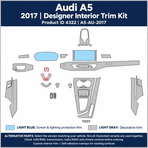 Audi A5 2017 – Designer Interior Trim Kit – Full Set