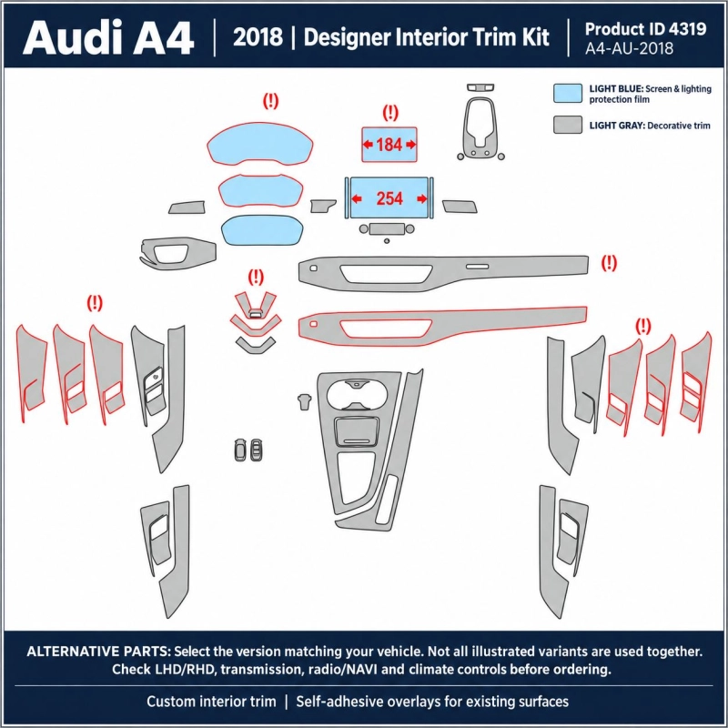 Audi A4 2018 – Designer Interior Trim Kit – Full Set