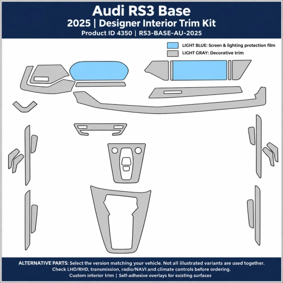 Audi Rs3 Base 2025 – Designer Trim – Innenraum-Komplettset