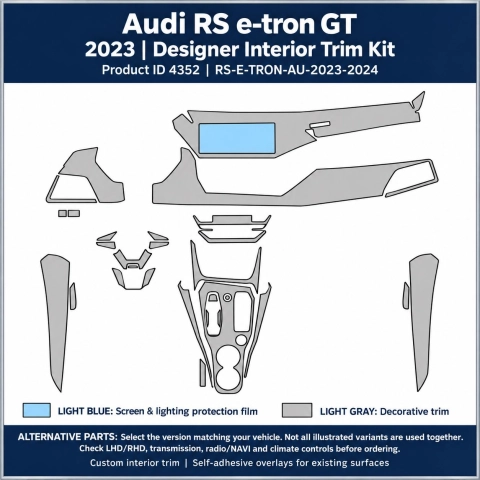 Audi Rs E Tron GT 2023 2024 – Designer Trim – Kit completo para interiores