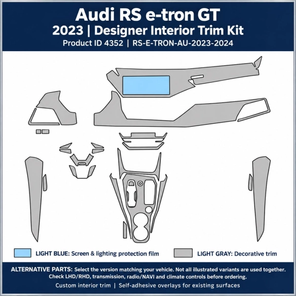 Audi Rs E Tron GT 2023 2024 – Designer Trim – Complete interieurset