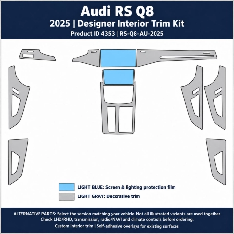 Audi Rs Q8 2025 – Designer Trim – Kit completo para interiores
