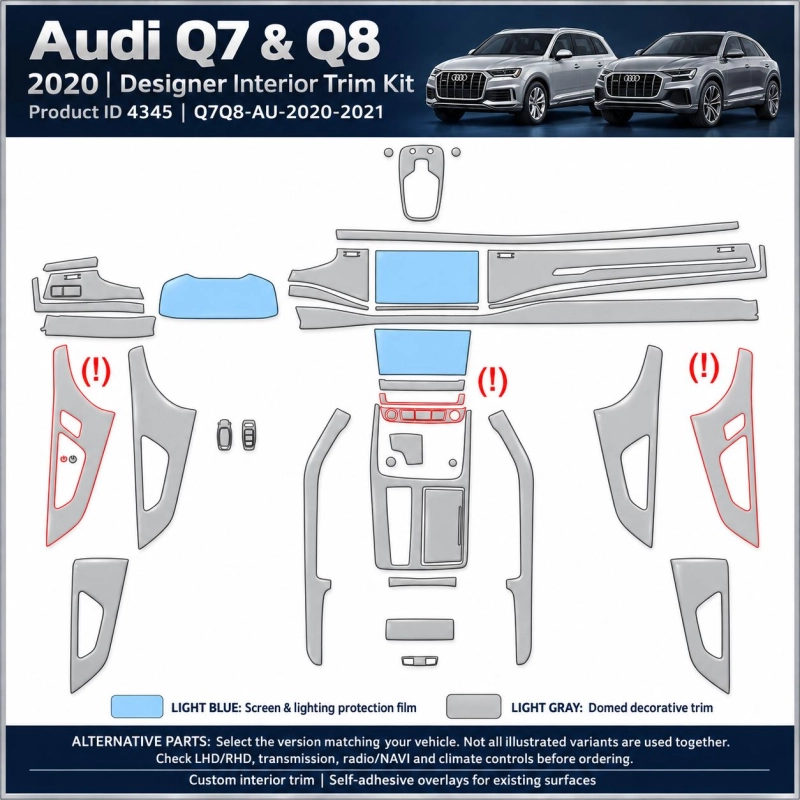 Audi Q7q8 2020 2021 – Designer Trim – Innenraum-Komplettset