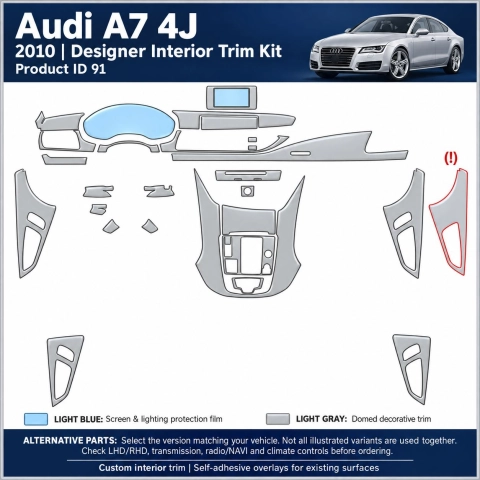 Audi A7 4K 2010 – Designer Interior Trim Kit – Full Set