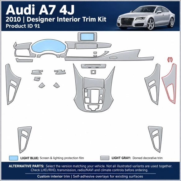 Audi A7 4K 2010 – Designer Interior Trim Kit – Full Set