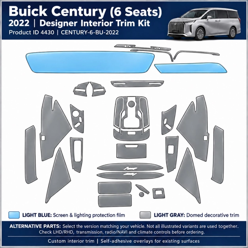 Buick Century 6 Seats 2022 – Designer Trim – Kit intérieur complet