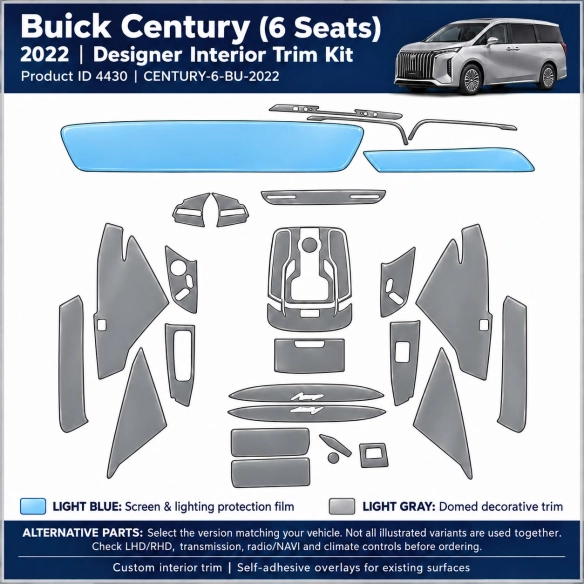 Buick Century 6 Seats 2022 – Designer Trim – Kit completo per interni