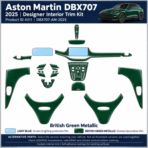 Aston Martin Dbx707 2025 – Designer Trim – Kit completo para interiores