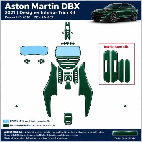 Aston Martin Dbx 2021 – Designer Trim – Kit completo para interiores