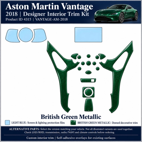 Aston Martin Vantage 2018 – Designer Interior Trim Kit – Full Set
