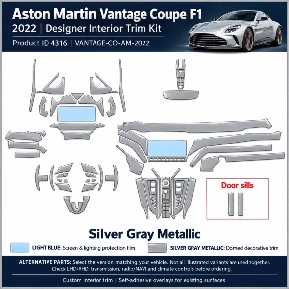 Aston Martin Vantage Coupe F1 2022 – Designer Trim – Kit completo para interiores