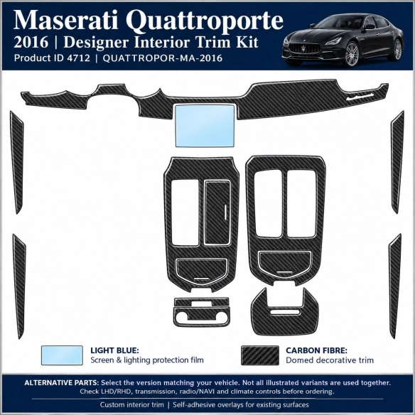 Maserati Quattroporte 2016 – Designer Trim – Complete interieurset