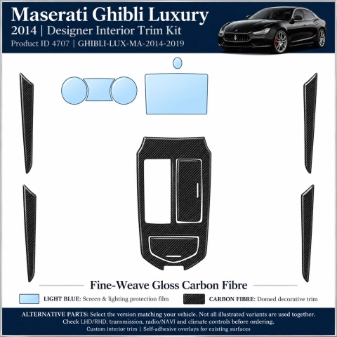Maserati Ghibli Luxury 2014 2019 – Designer Interior Trim Kit – Full Set