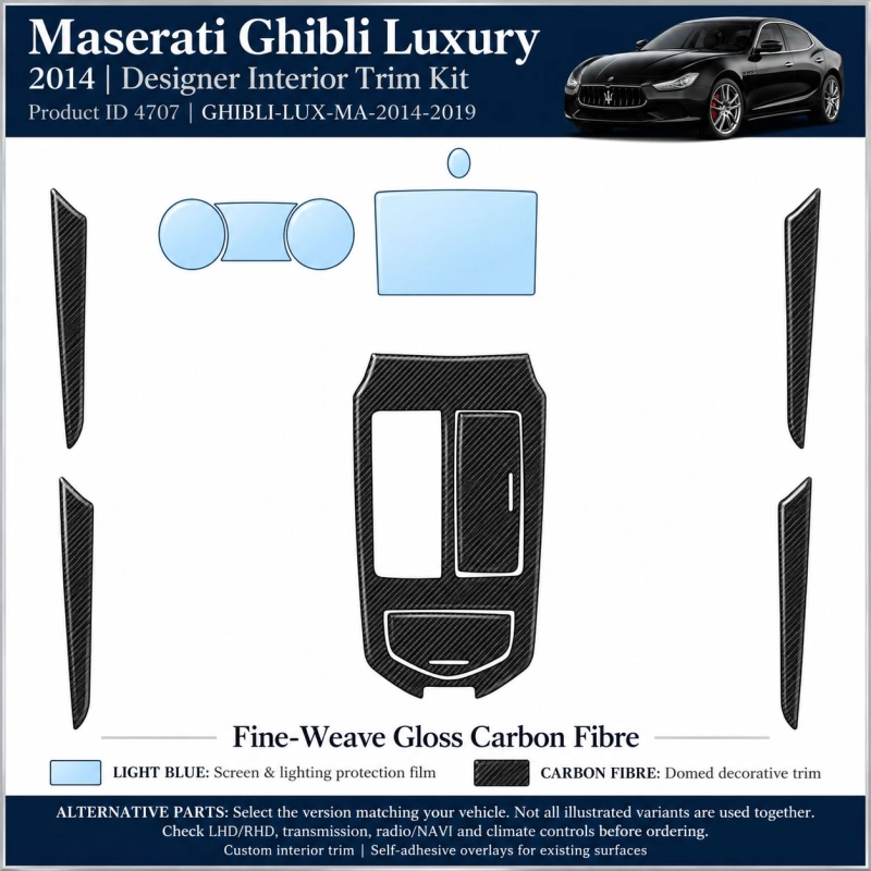Maserati Ghibli Luxury 2014 2019 – Designer Interior Trim Kit – Full Set
