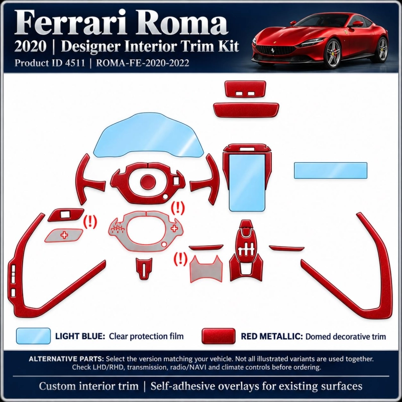 Ferrari Roma 2020 2022 – Designer Interior Trim Kit – Full Set