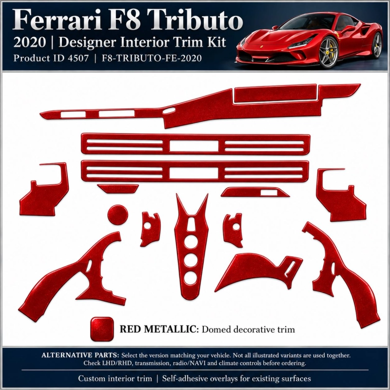 Ferrari F8 Tributo 2020 – Designer Interior Trim Kit – Full Set