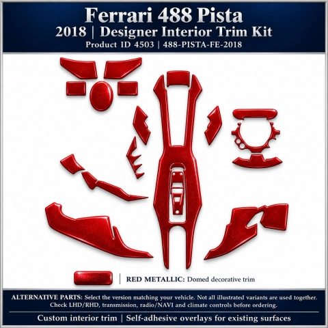 Ferrari 488 Pista 2018 – Designer Interior Trim Kit – Full Set