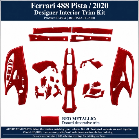 Ferrari 488 Pista 2020 – Designer Interior Trim Kit – Full Set