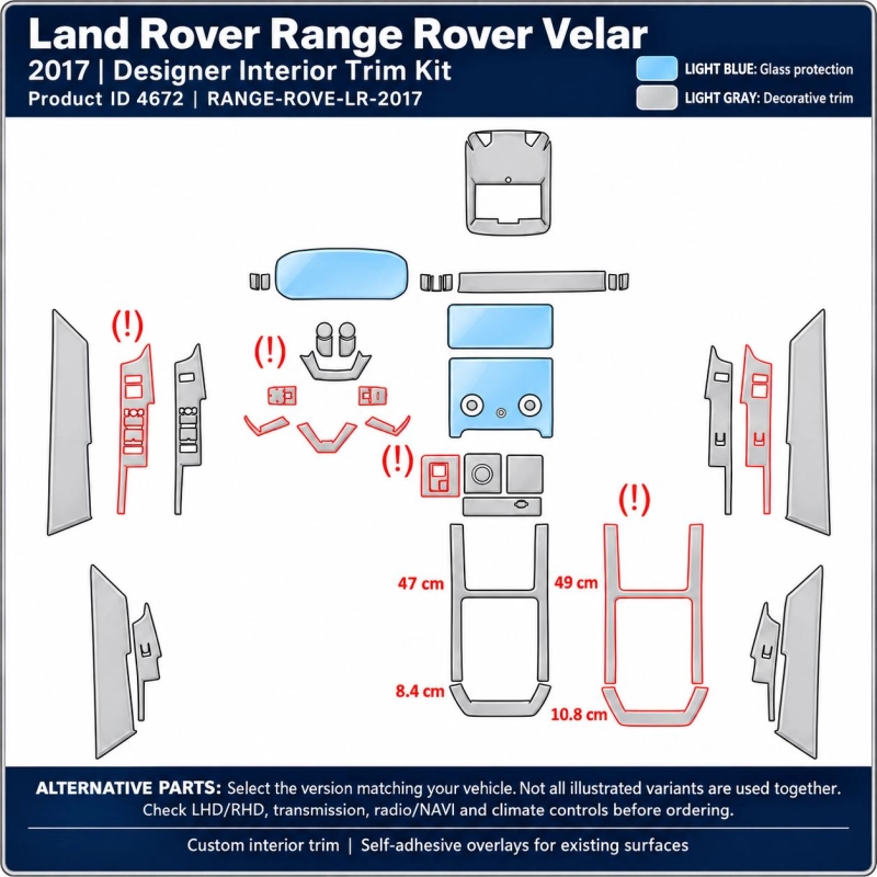 Land Rover Range Rover Velar 2017 – Designer Trim – Kit completo per interni