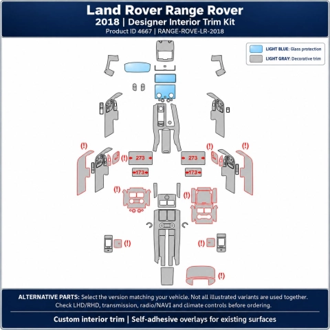 Land Rover Range Rover 2018 – Designer Trim – Kit completo para interiores