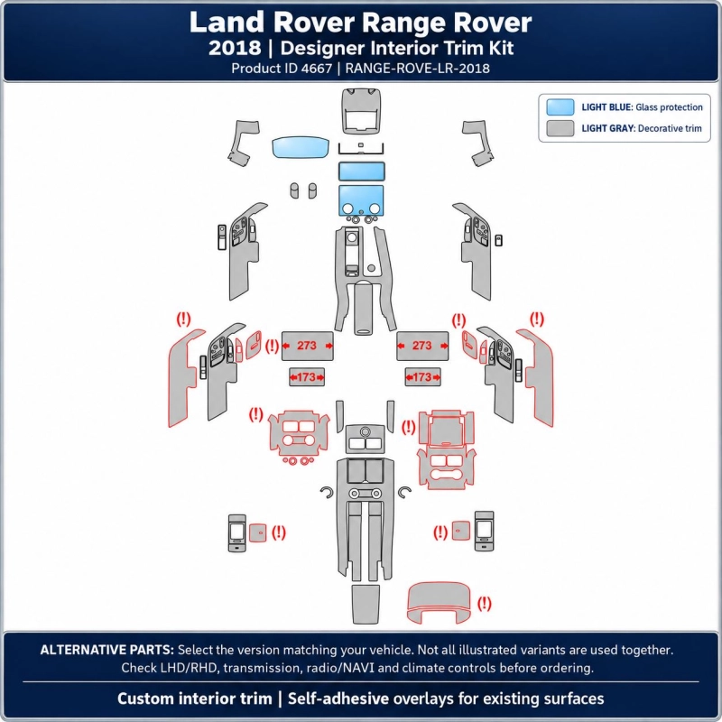 Land Rover Range Rover 2018 – Designer Trim – Kit completo para interiores
