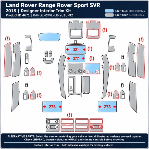 Land Rover Range Rover Sport Svr 2018 – Designer Trim – Innenraum-Komplettset