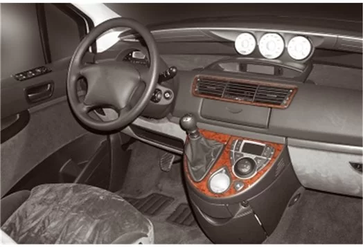 Fiat Ulysse 02.2002 3D Inleg dashboard Interieurset aansluitend en pasgemaakt op he 4 -Teile