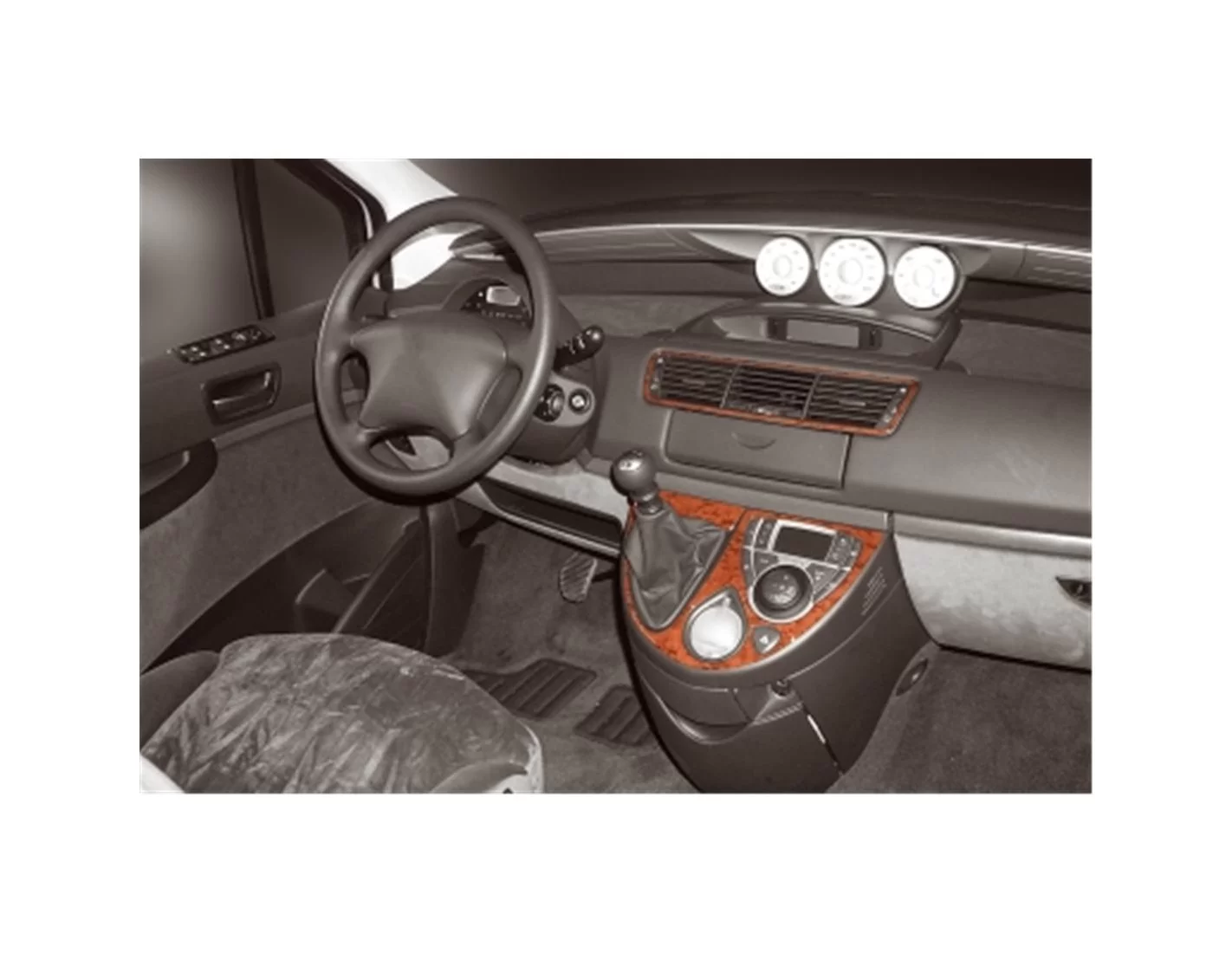 Fiat Ulysse 02.2002 3D Decor de carlinga su interior del coche 4-Partes
