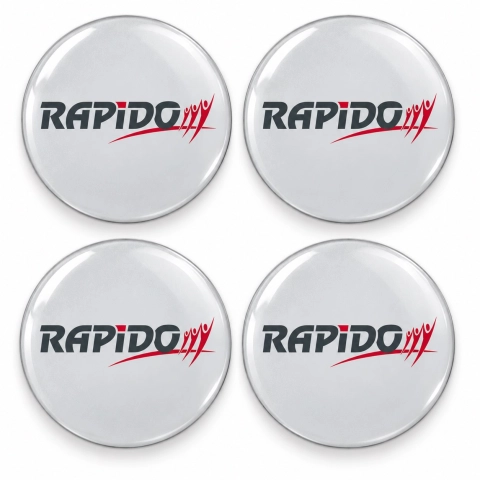Rapido Domed Wheel Centre Cap Stickers – 56 mm – Set of 4