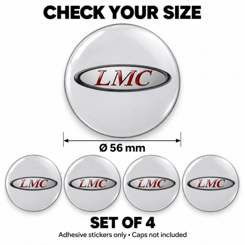 Adhesivos abombados LMC para centros de rueda – 56 mm – Juego de 4 2