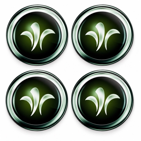 Lily motif Domed Wheel Centre Cap Stickers – 56 mm – Set of 4