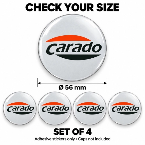 Carado Domed Wheel Centre Cap Stickers – 56 mm – Set of 4 2