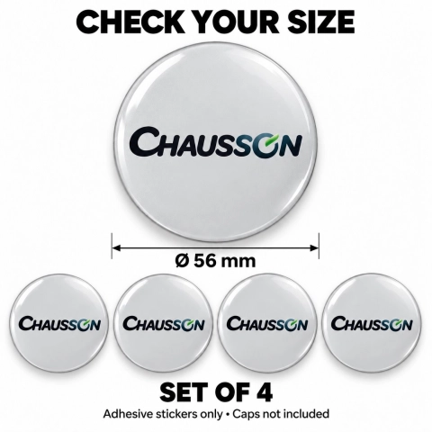 Chausson Domed Wheel Centre Cap Stickers – 56 mm – Set of 4 2