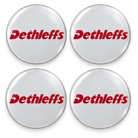 Dethleffs Domed Wheel Centre Cap Stickers – 56 mm – Set of 4 – wordmark