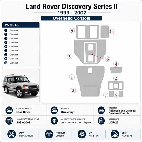 Land Rover Discovery 1999-2002 Overhead Console kit salpicadero 3D