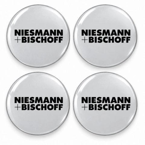 Adhesivos abombados Niesmann + Bischoff para centros de rueda – 56 mm – Juego de 4