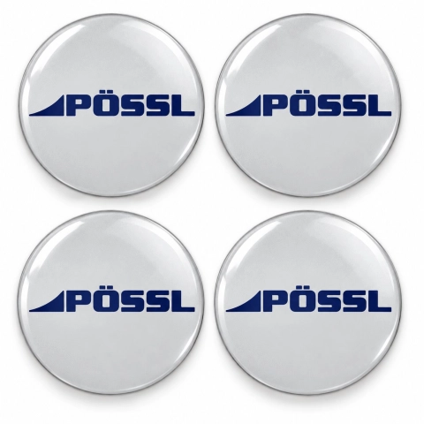 Pössl Domed Wheel Centre Cap Stickers – 56 mm – Set of 4