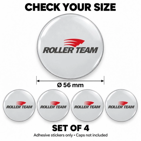 Roller Team Domed Wheel Centre Cap Stickers – 56 mm – Set of 4 2