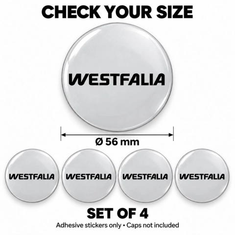 Adhesivos abombados Westfalia para centros de rueda – 56 mm – Juego de 4 2